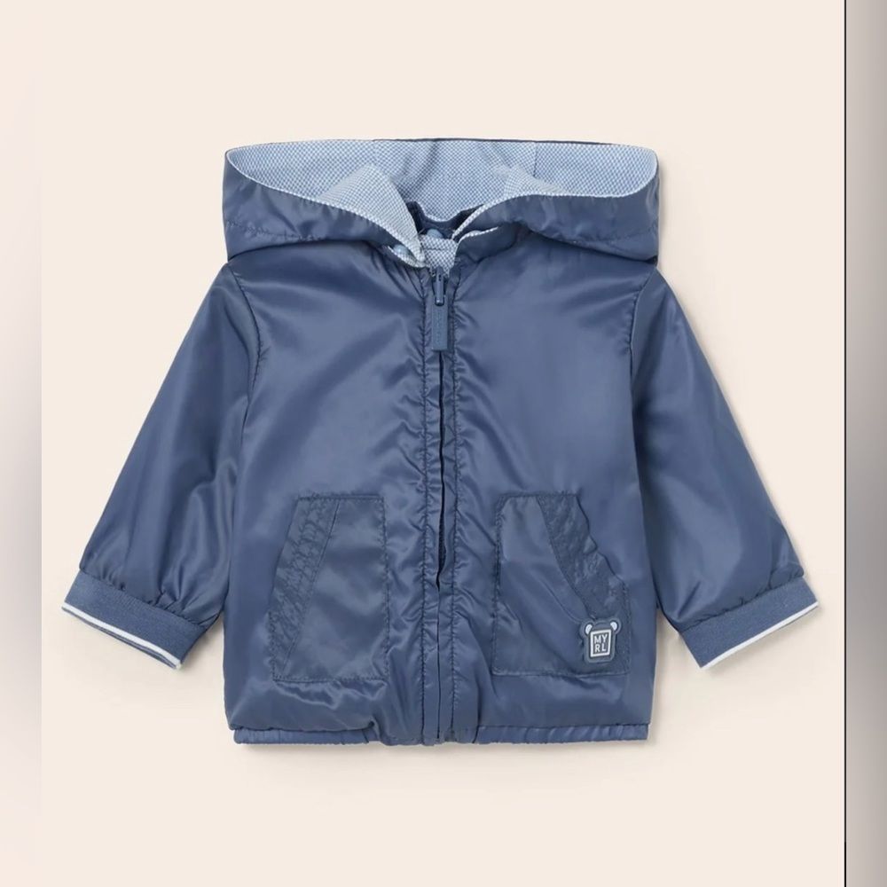MAYORAL NEW WITH TAGS Reversible Hooded Windbreaker Imperial Size: 6-9 Months - Picture 2 of 11
